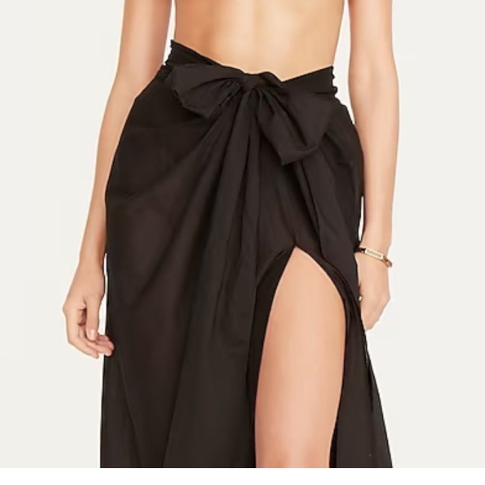 NWT J.Crew Convertible Beach Sarong Black Size XS